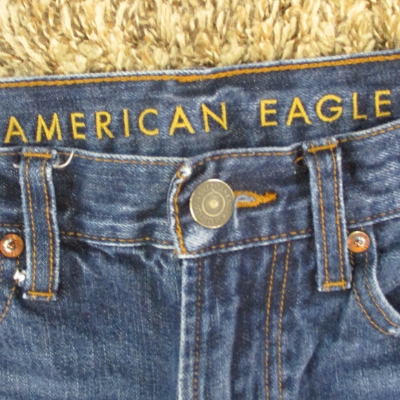 American Eagle Jeans Mens 32x30 Dark Wash Relaxed Straight Leg 100% Cotton Denim - Picture 6 of 8